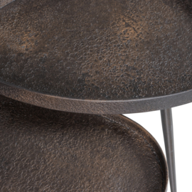 801249-B | Crude bijzettafels set van 2 - antique bronze | BePureHome - Weer verwacht op 16/8!