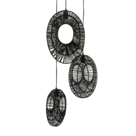 221774 | Pendant lamp Ovo cluster round - black | By-Boo
