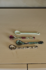 KST0346 | 70s ceramics: spoons, marine (set of 4) | HKliving - Medio oktober verwacht!