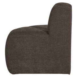 377901- B | Mojo eetbank hoek rond rugleuning - rib bruin | WOOOD