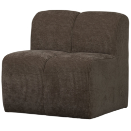 377519-B | Mojo eetbank met rugleuning 84cm - ribstof bruin | WOOOD