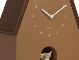 KA6162BR | Wall Clock Highland Cow Cuckoo - Mocha brown | Karlsson by Present Time - Medio november verwacht!