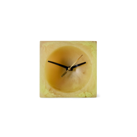 ACL0008 | Resin table clock, soft yellow | HKliving - Medio december verwacht!