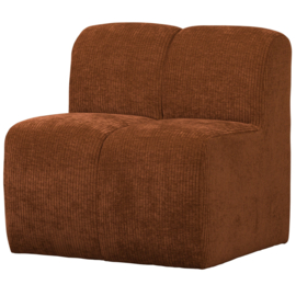 377519-R | Mojo eetbank met rugleuning 84cm - ribstof roestbruin | WOOOD