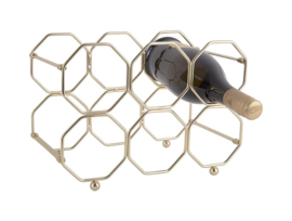 PT3474GD | Wine rack Honeycomb - gold | Present Time