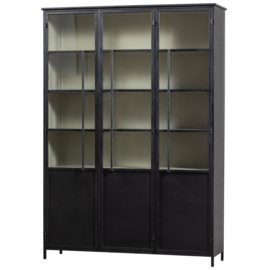375042-Z | Exhibit XL 3-drs vitrinekast - metaal zwart | WOOOD