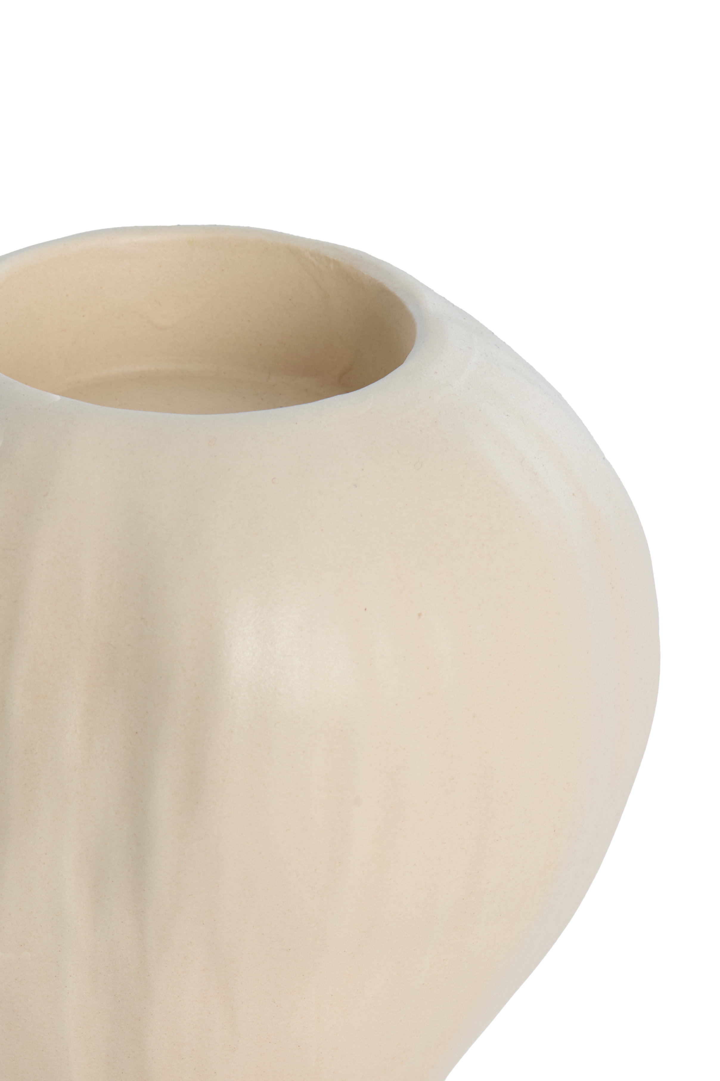 6077243 | Kaarsenhouder Ø16x19,5 cm REWA - keramiek crème | Light & Living