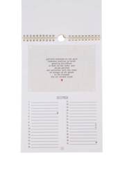 Verjaardagskalender linnen - naturel | Zusss
