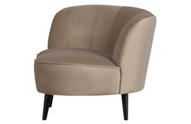 340475-KG | Sara lounge fauteuil links - fluweel khaki | WOOOD