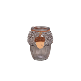 735559 | Amith glass acorn tealight - beige | PTMD