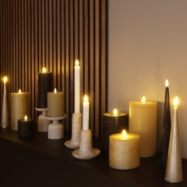 796898 | Stompkaars LED rustiek Ø7,5x12,5cm - beige | Countryfield
