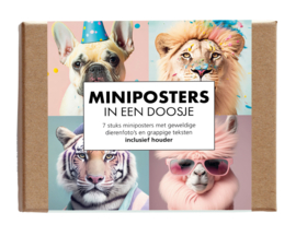 Doosje miniposters met houder - pastel | Give-x