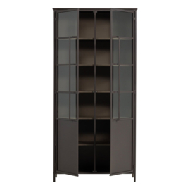 375041-D | Exhibit XL 2-drs vitrinekast - metaal donkerbruin | WOOOD