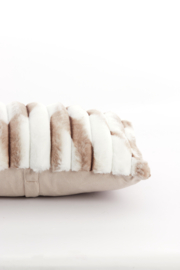 6877543 | Kussen 60x30 cm MABLY - velvet crème/bruin | Light & Living
