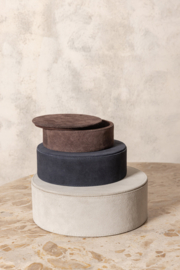 736590 | Saria suede storages boxes set of 3 - dark brown | PTMD