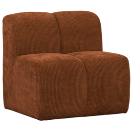 377519-R | Mojo eetbank met rugleuning 84cm - ribstof roestbruin | WOOOD