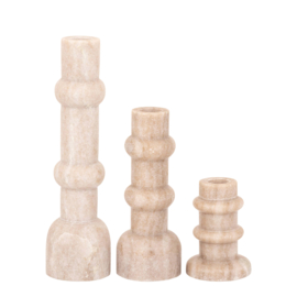 736399 | Arisha marble canldeholder L - beige | PTMD