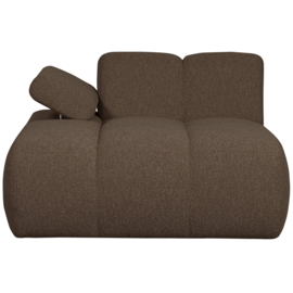 377459/60-BM | Mojo chaise longue element (links of rechts) - bouclé bruin melange | WOOOD