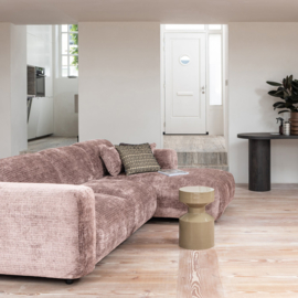 375073-T | Cloud chaise longue rechts - geweven chenille taupe/roze | WOOOD