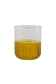 Drinkglas liefs - transparant/oker | Zusss