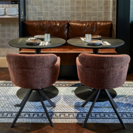 377344 | Bistro trompetvoet - metaal matzwart 72xø60cm | WOOOD