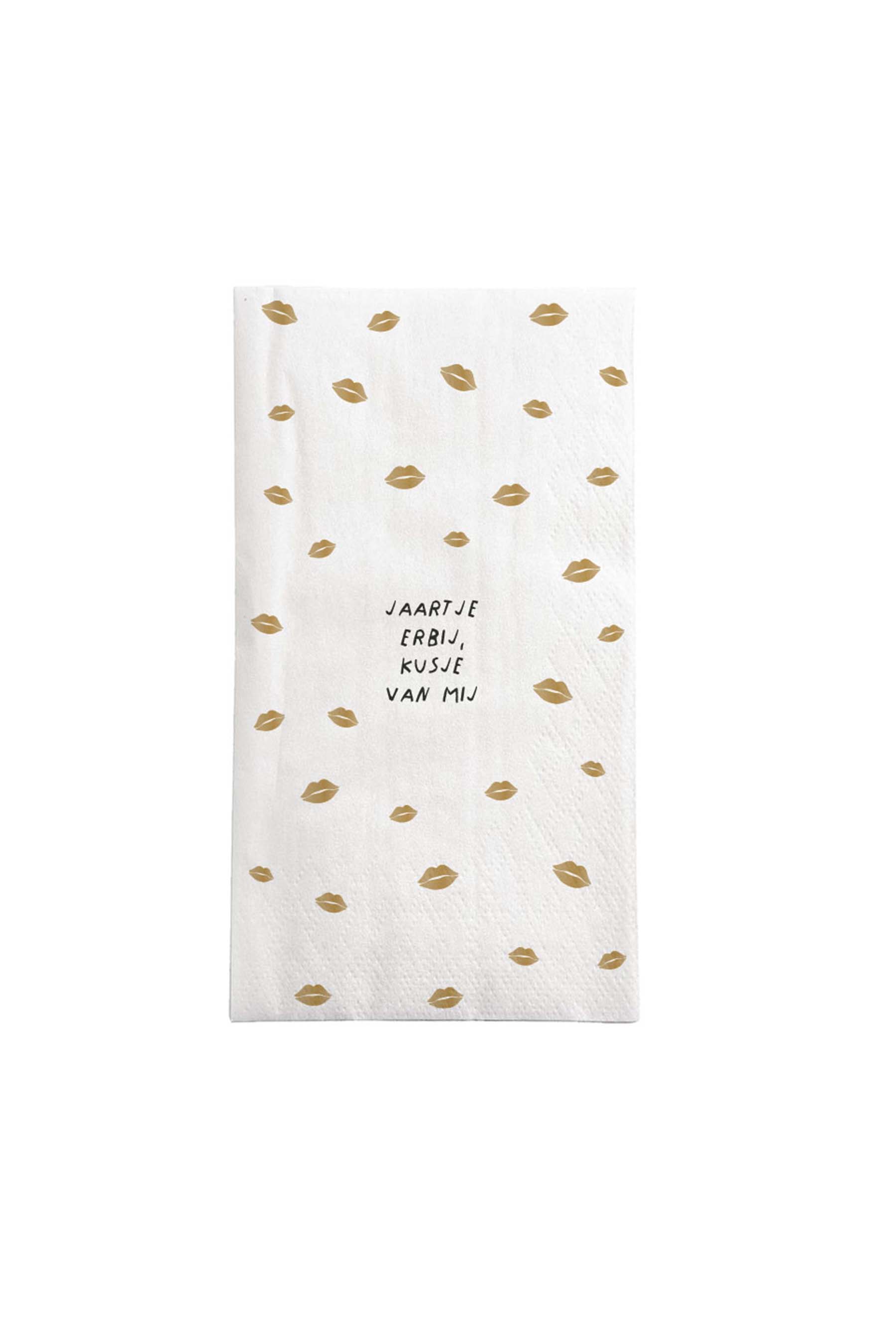 Servetten een jaartje erbij 11x20cm - wit/goud | Zusss
