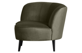 340475-156 | Sara lounge fauteuil links - fluweel warm groen | WOOOD