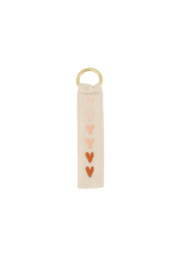 Sleutelhanger roze hartjes - ecru/roze | Zusss 