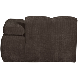 377459/60-B | Mojo chaise longue element (links of rechts) - ribstof bruin | WOOOD
