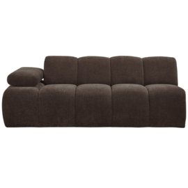 377456/7-B | Mojo 2-zits element met arm (links of rechts) - ribstof bruin | WOOOD