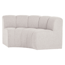 377902- CM | Mojo eetbank half ronde hoek met rugleuning - boucle ecru | WOOOD