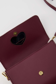 Clutch met hartspiegel - aubergine | Zusss