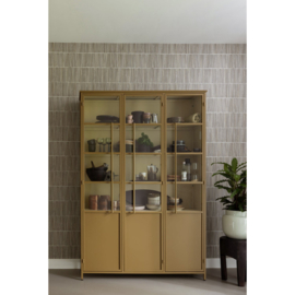 375042-H | Exhibit XL 3-drs vitrinekast - metaal honinggeel | WOOOD