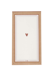 Servetten hartjespatroon 11x20cm - wit/bruin | Zusss