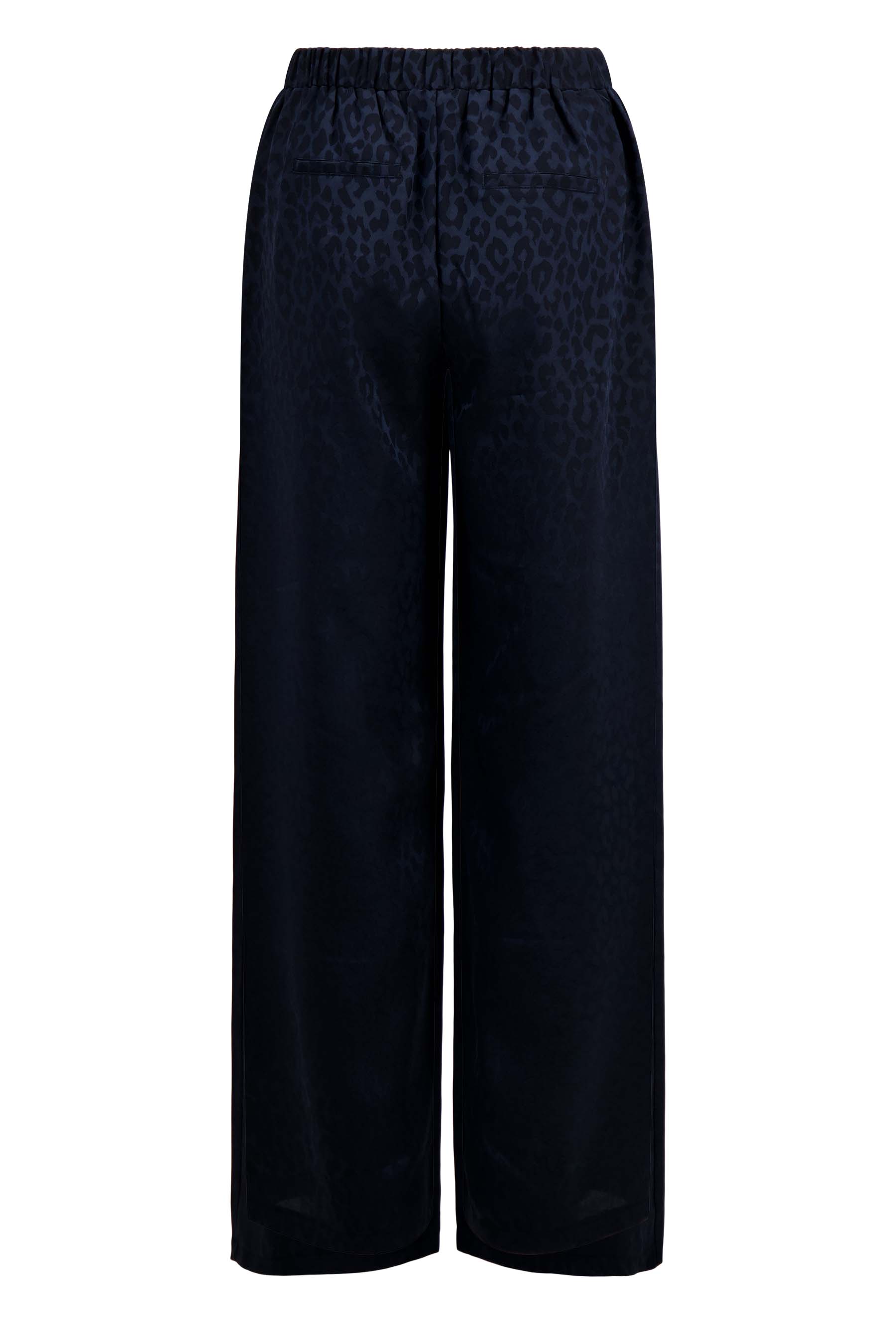Satijnen jacquard broek - navy | Zusss