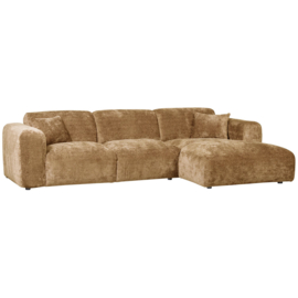 375073-H | Cloud chaise longue rechts - geweven chenille honinggeel | WOOOD