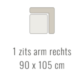 1-zits arm rechts - Tessa 90x105 cm | Sevn