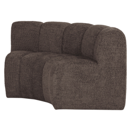 377902-WB | Mojo eetbank half ronde hoek met rugleuning - wollig bruin | WOOOD