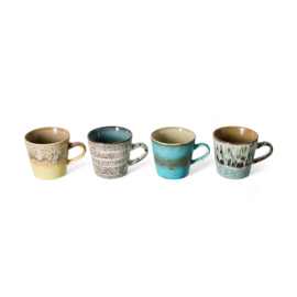 KST0251 | 70s ceramics: americano mugs, lavish (set of 4) | HKliving - Medio oktober verwacht!