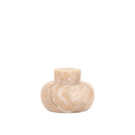 736455 | Arisha marble canldeholder low S - beige | PTMD - Medio in oktober!