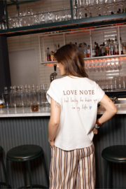  T-shirt met opgerolde mouw en print - off white | Zusss
