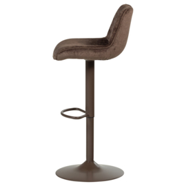 377486-D | Marten in hoogte verstelbare barstoel - chenille donkerbruin | WOOOD