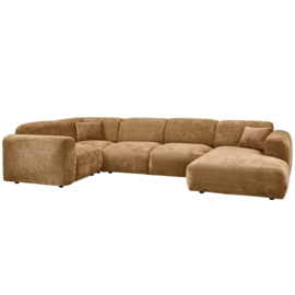 375074-H | Cloud hoekbank links - geweven chenille honinggeel | WOOOD