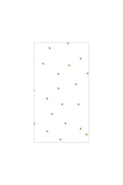 Servetten hartjes 11x20cm - wit/goud | Zusss