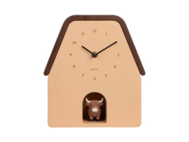 KA6162LB | Wall Clock Highland Cow Cuckoo - Latte brown | Karlsson by Present Time - Medio oktober verwacht!