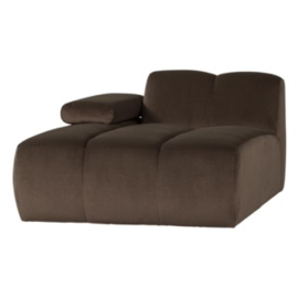 378459/60- VB | Mojo chaise longue element (links of rechts) - velvet bruin | WOOOD