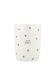 Koffiemok lieve broer - wit/groen| Zusss 