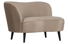 340475-KG | Sara lounge fauteuil links - fluweel khaki | WOOOD