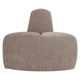377901- D | Mojo eetbank hoek rond rugleuning - rib donkerzand | WOOOD