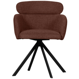 374080-C | Fenne draaibare eetkamerstoel - geweven stof chestnut | WOOOD Exclusive
